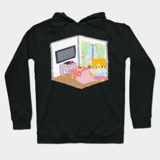 Riraku-chan the Relaxing kitten's Gamer home Hoodie